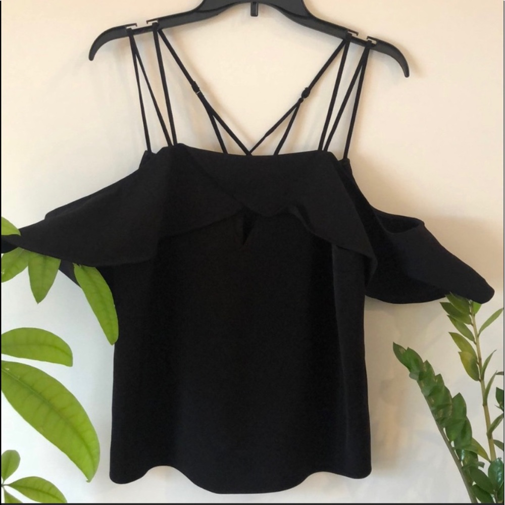 Top with strappy back & off the shoulder sleeves